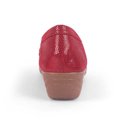 Marcoval Red Women's Vegan-Friendly Wedge Loafers Tresmode