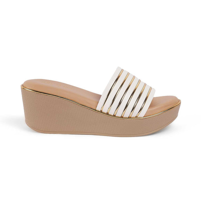 Mestr White Women's Wedge Sandals Tresmode