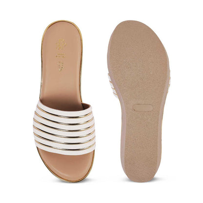 Mestr White Women's Classic Wedges Tresmode