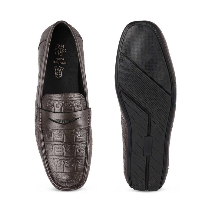 Miland Grey Men's Genuine Leather Loafers Tresmode