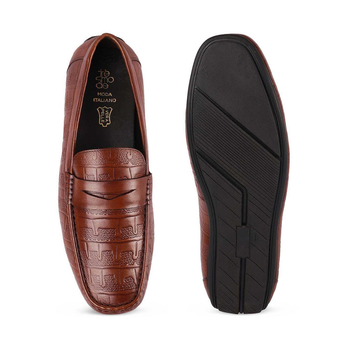 Miland Tan Men's Super Comfortable Penny Driving Loafers Tresmode
