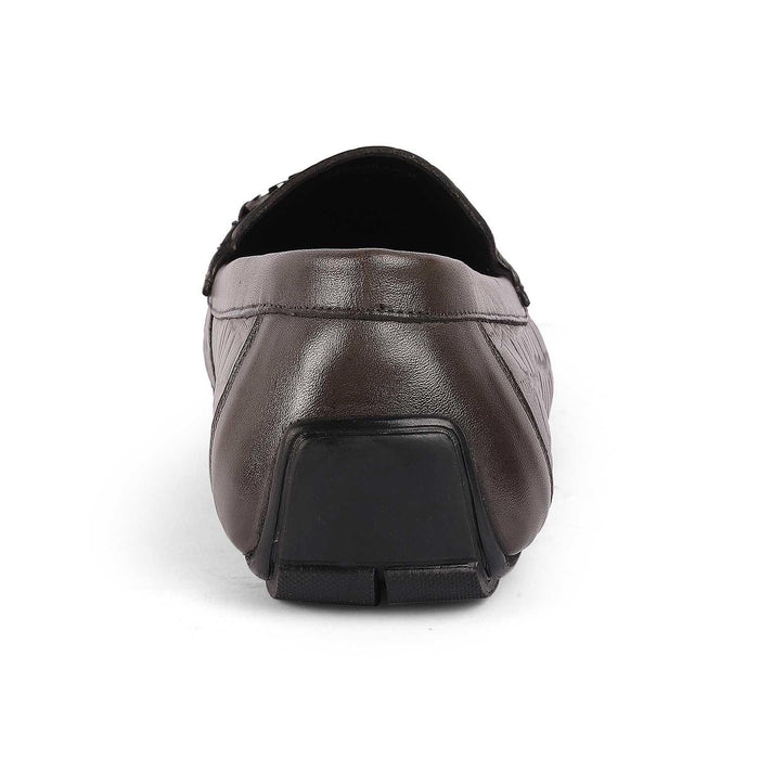 Miluck Grey Men's Genuine Leather Driving Loafers Tresmode