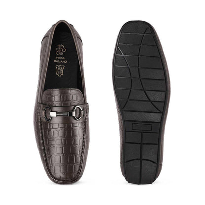 Miluck Grey Men's Premium Leather Driving Loafers Tresmode Tresmode