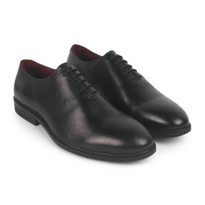 Monford Black Men's Almond Shape Lace Ups Tresmode