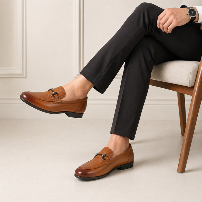 Tresmode Montli Tan Men's Leather Loafers