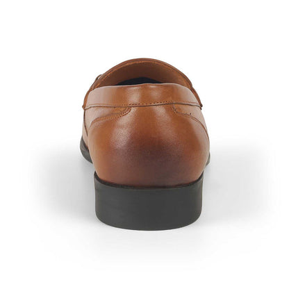 Men's Tan Leather Loafers Tresmode