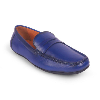 Monto Blue Men's Square Shape Driving Loafers Tresmode