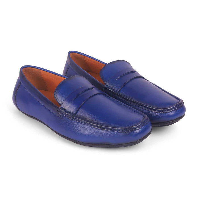 Monto Blue Men's Genuine Leather Loafers Tresmode