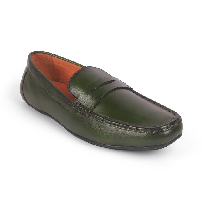 Monto Green Men's Square Shape Driving Loafers Tresmode
