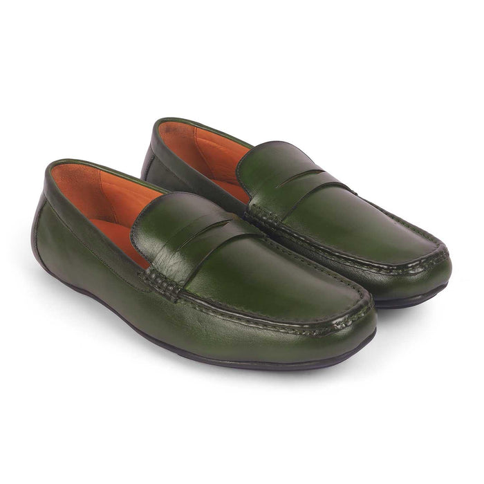 Monto Green Men's Genuine Leather Loafers Tresmode