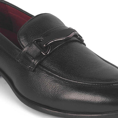 Morko Black Men's Formal Leather Loafers Tresmode