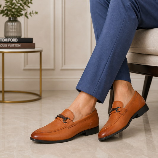 Tresmode Morko Tan Men's Leather Loafers