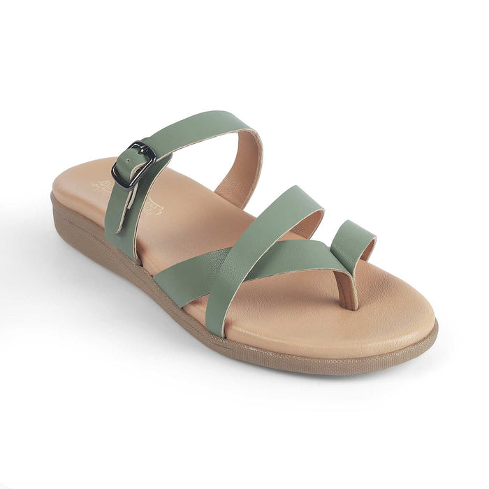 Women's Green Flats Tresmode