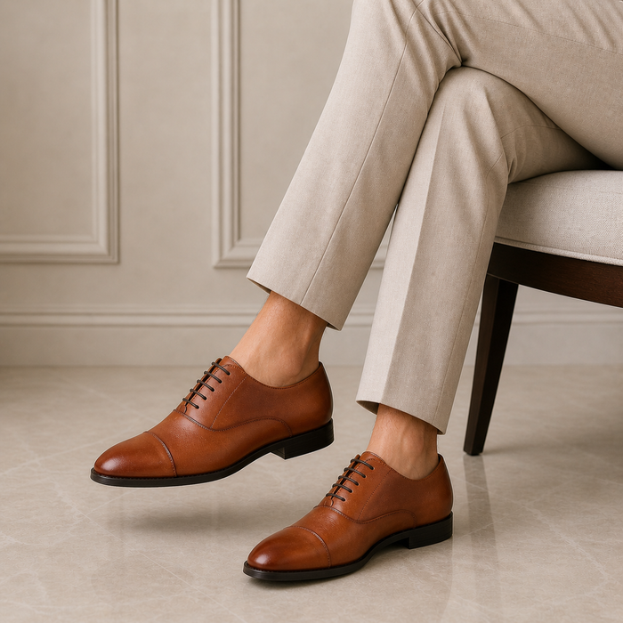 Tresmode Niolet Tan Men's Oxford Lace Ups