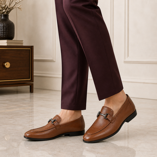 Tresmode Obaa Tan Men's Leather Loafers