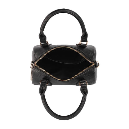 Tresmode Black Women's Oval Shape Sling Bag With A Detachable Strap