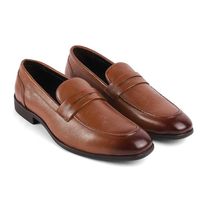 Quebec Tan Men's TPR Sole Loafers Tresmode