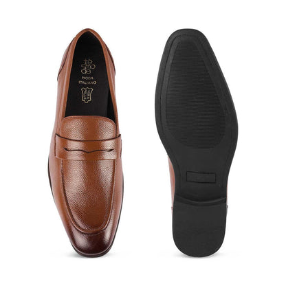 Quebec Tan Men's Sophisticated and Comfortable Leather Loafers Tresmode