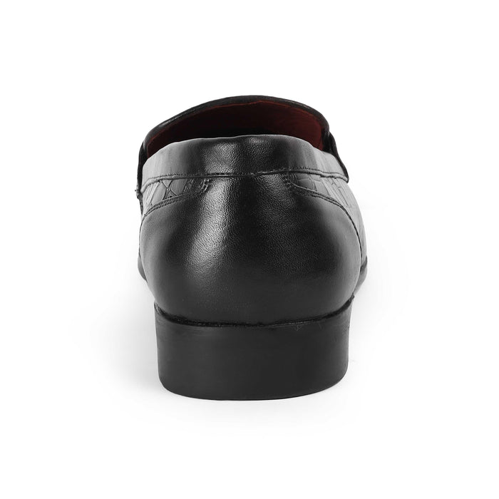 Reden Black Men's TPR Sole Leather Loafers Tresmode