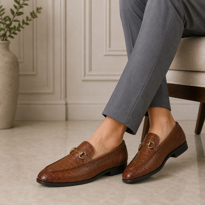 Tresmode Reden Camel Men's Leather Loafers