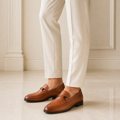 Tresmode Rofel Tan Men's Leather Loafers