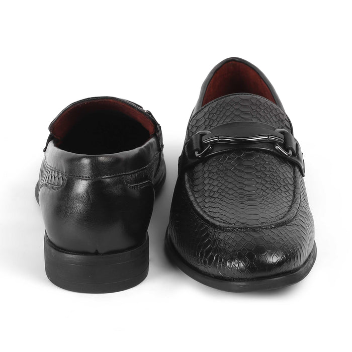 Royal Black Men's Trendy Leather Loafers Tresmode
