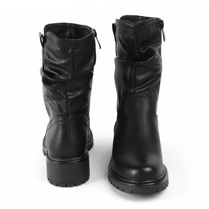 Saintmor Black Women's TPR Sole Ankle-length Boots Tresmode
