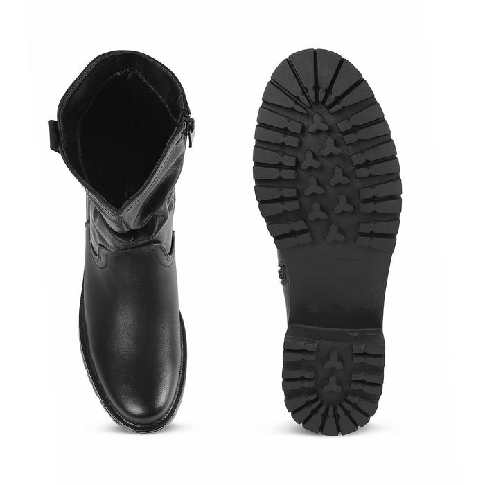 Saintmor Black Women's Comfortable Ankle-length Boots Tresmode