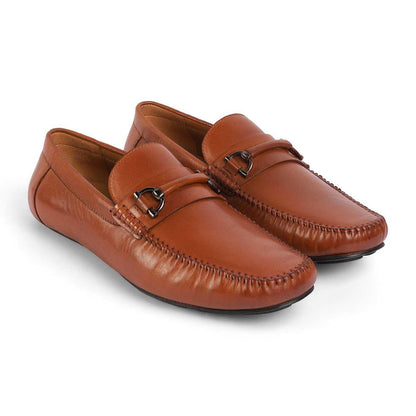 Salvo Tan Men's Square Shape Loafers Tresmode