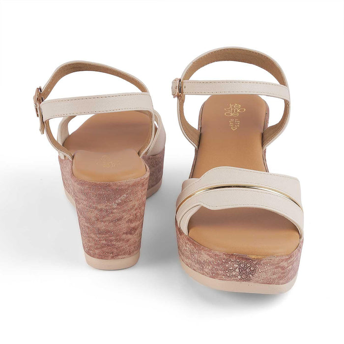Sanet Cream Women's Fashion-forward Wedge Sandals Tresmode