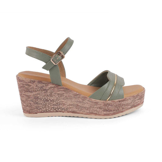 Sanet Green Women's Wedge Sandals Tresmode