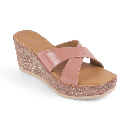 Sansy Pink Women's 3-inch Wedge Heel Sandals Tresmode