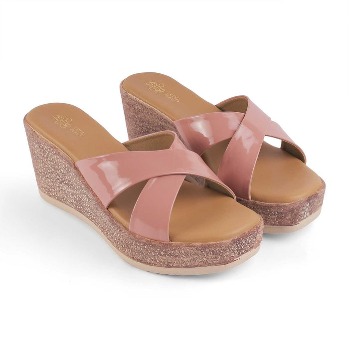 Sansy Pink Women's TPR Sole Wedge Sandals Tresmode