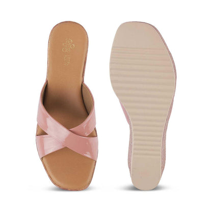 Sansy Pink Women's Comfortable Wedge Sandals Tresmode