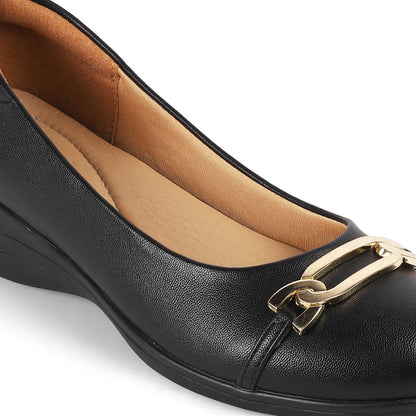 Sanz Black Women's Casual Wedge Ballerinas Tresmode