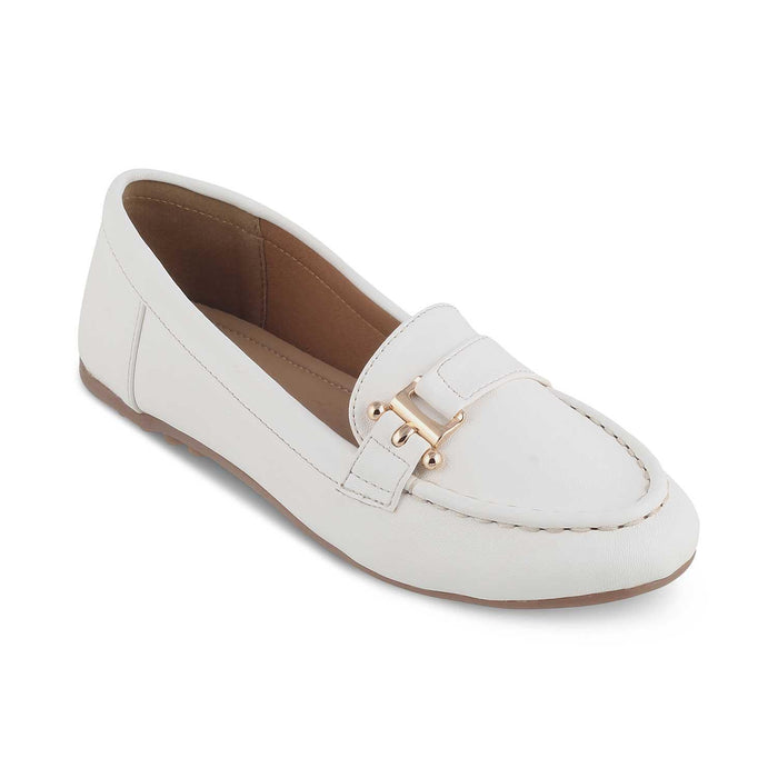 Sativa White Women's TPR Sole Loafers Tresmode
