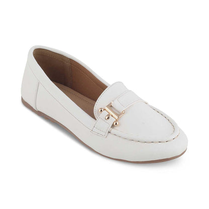 Sativa White Women's TPR Sole Loafers Tresmode