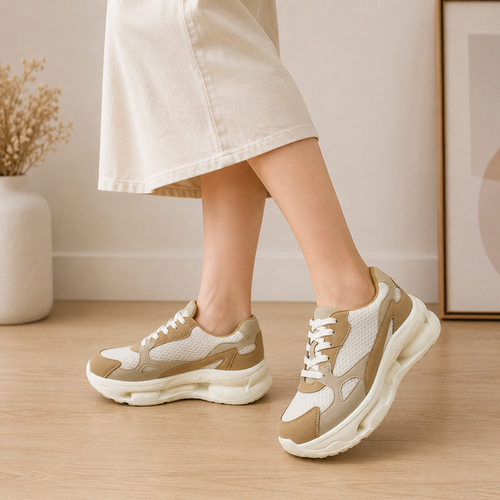 Tresmode Sewd Khaki Women's Sneakers