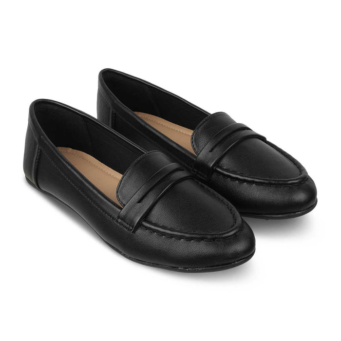 Snappy Black Women's Versatile Loafers Tresmode