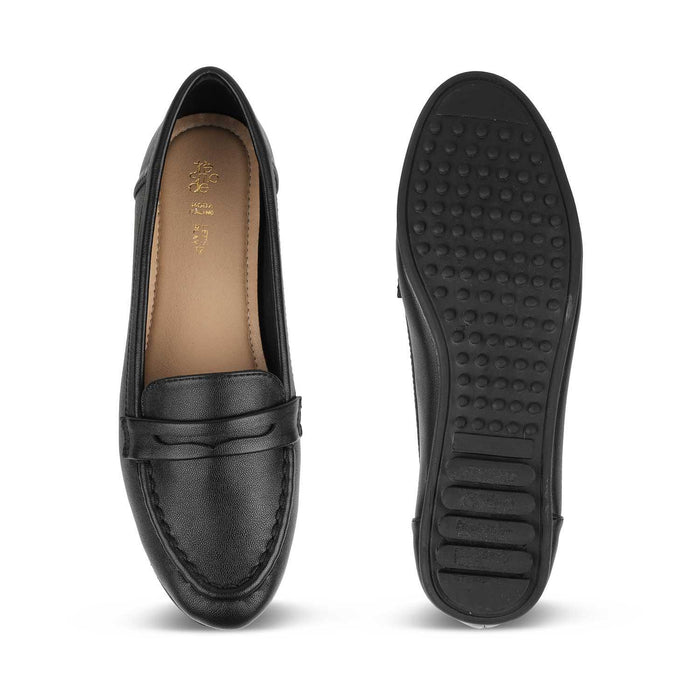 Snappy Black Women's Casual Loafers Tresmode