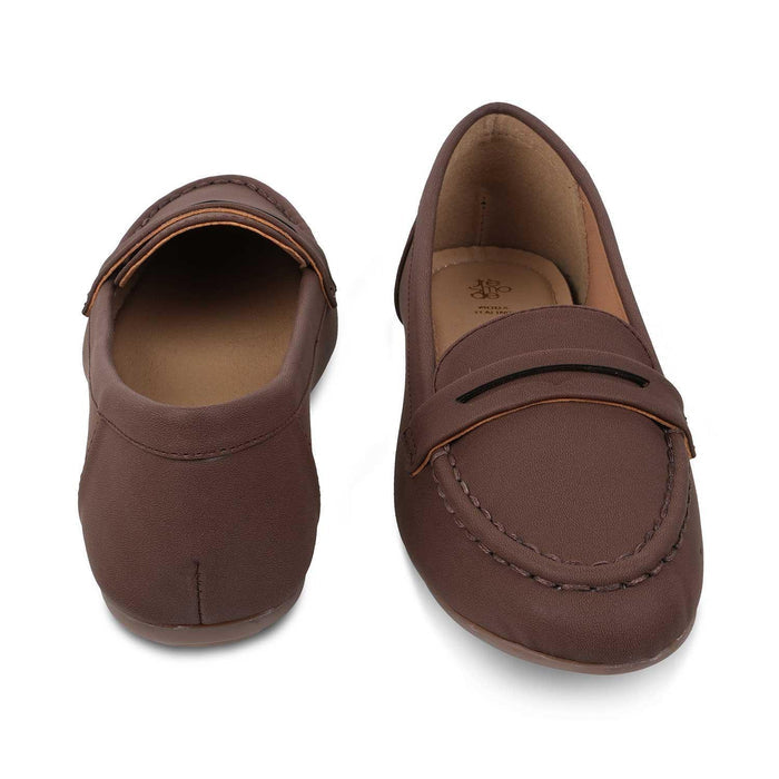 Snappy Brown Women's Versatile Loafers Tresmode