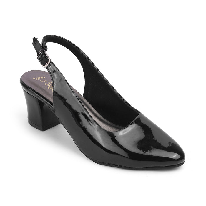Women's Black Block Heel Sandals Tresmode