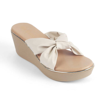 Women's Cream Wedge Heel Sandals Tresmode
