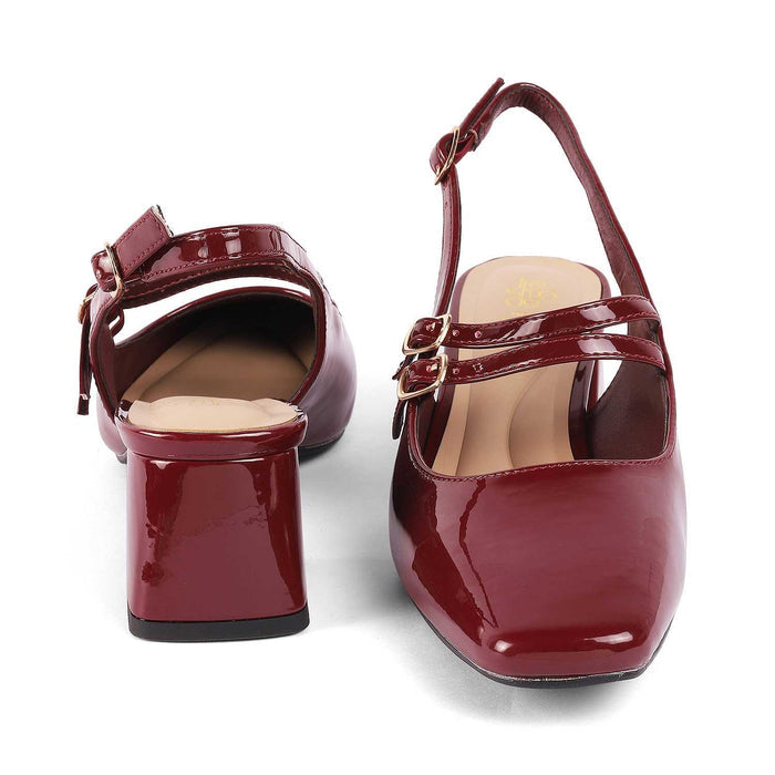 Sofab Maroon Women's Vegan-Friendly Pumps Tresmode