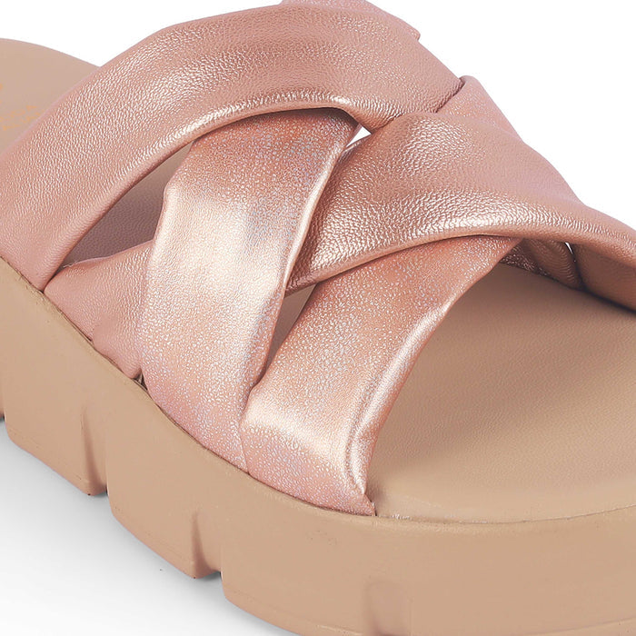 Stroco Champagne Women's Dress Chunky Sole Wedges Tresmode