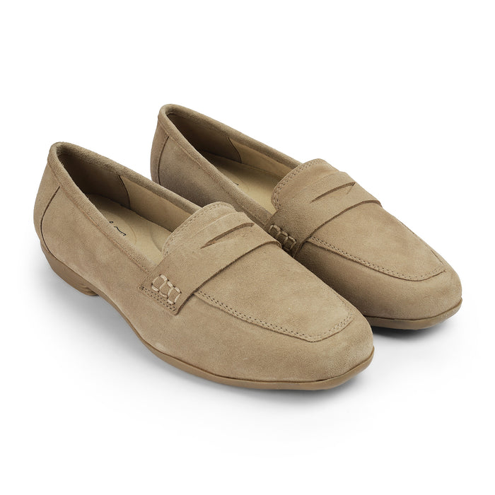 Women's Round Toe-shape Leather Loafers Tresmode