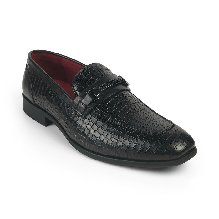 Men's Black Leather Loafers Tresmode