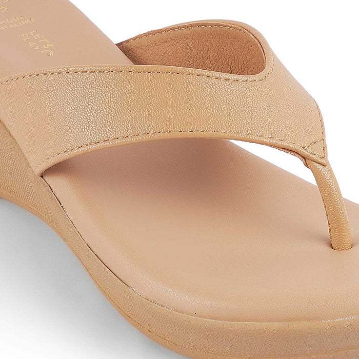 Terni Beige Women's Casual Wedge Sandals Tresmode