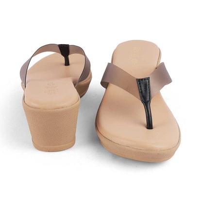 Ternto Black Women's Vegan-Friendly Wedge Sandals Tresmode