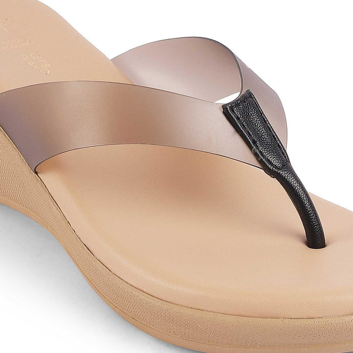 Ternto Black Women's Casual Wedge Sandals Tresmode